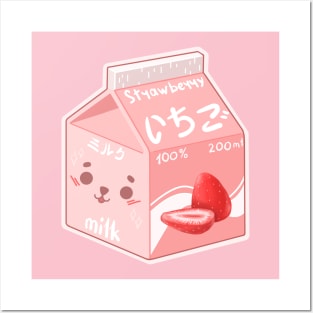 Strawberry milk Posters and Art